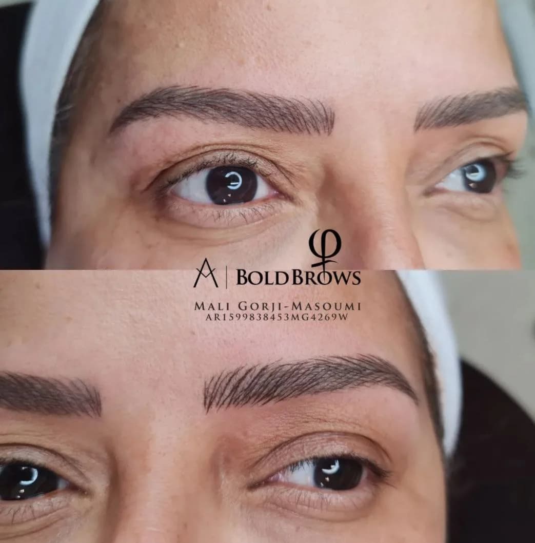 BoldBrows-resultaat van Mali Gorji-Masoumi, met het PhiAcademy-certificaatnummer in beeld